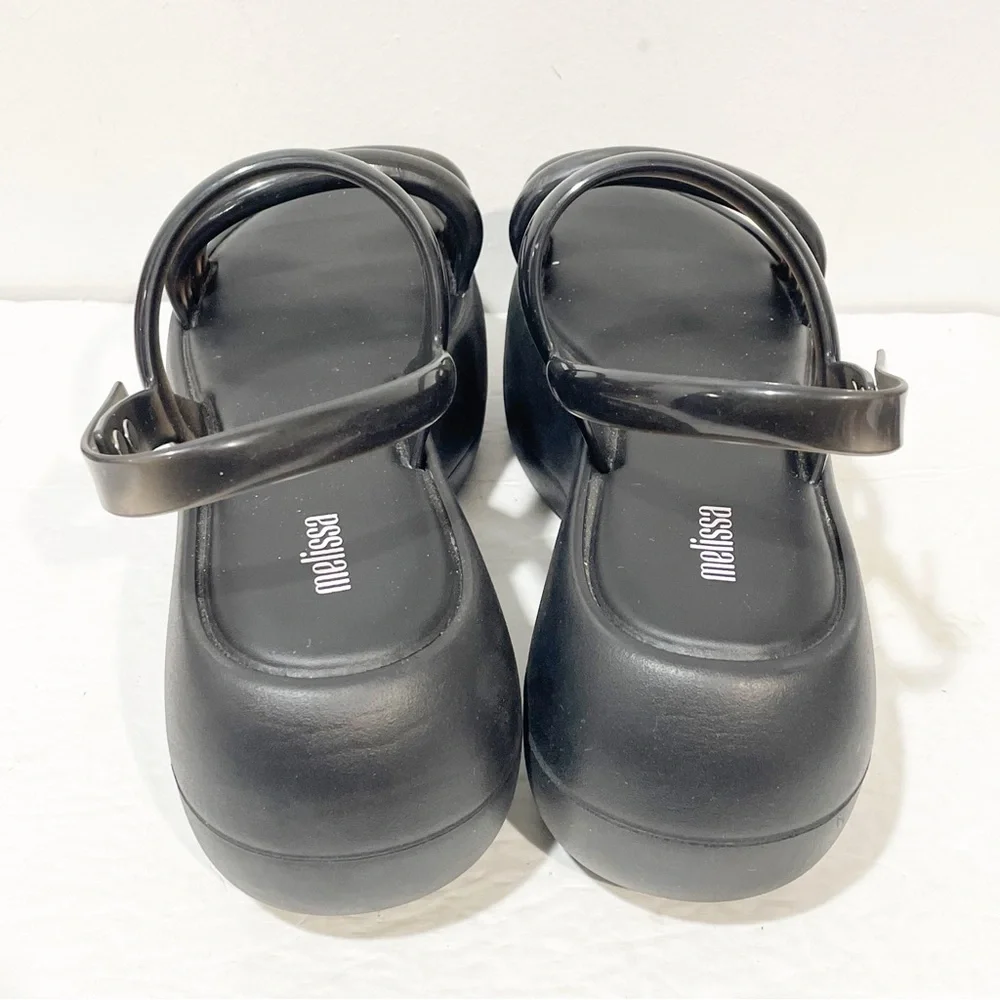 Melissa Women's Size 9 Black Air Bubble Platform Sandal Shoes‎